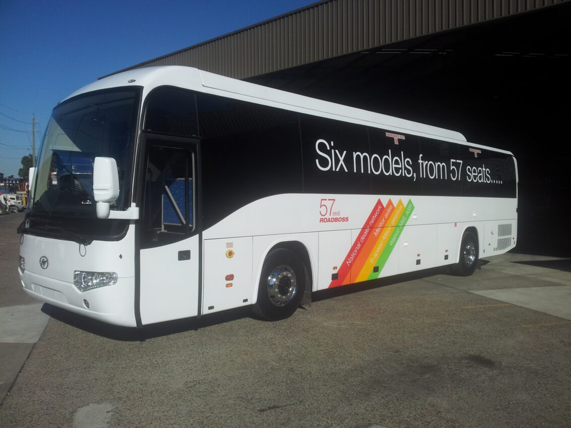 Chromed alloy rims on a coach